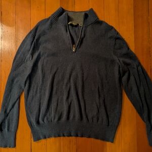 Eddie Bauer Men's Dark Blue Zip-Up Sweater